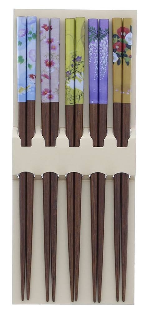 Amazon.co.jp: イシダ 日本製 箸 客用 5膳セット 乾漆恋花 木製